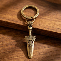 Sword Locket Geometric Engraving Gold Sword Locket Engraved Pattern