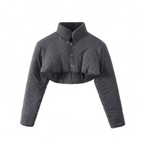 Shoulder Warmer Dark Gray Cropped Upper Garment Stand Cold Weather Clothing