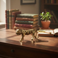 Chinese Astrological Tiger Figurine Handmade Vintage Tiger Paperweight