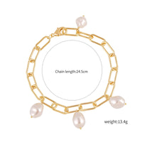 Multi-Layer Chain and Pearl Bracelet Light Luxury Feel Layered Bracelet Set