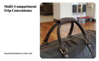 Large Capacity Wheeled Garment Duffel Retro Design Convertible Garment Bag Adjustable Trolley Handle Rolling Luggage Multiple Carrying Options for Business Travelers, Professionals, Men, Short Trip Getaways, Airports