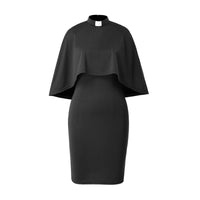 Clerical Cosplay Dress Women Dress with Cape Matte Outfit for Cosplayers, Halloween
