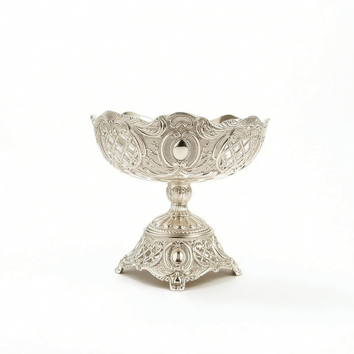 Embossed Dessert Bowl Decorative Footed Dessert Bowl Premium for Hosts, Collectors