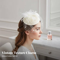 Feather Fascinator with Mesh Vintage Design Feather Fascinator Headpiece Birdcage Mesh Hat Elegant Design Retro Derby Hat