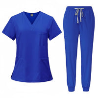 Short Sleeve Medical Scrubs Wrinkle Resistant Gender-Neutral Nursing Attire