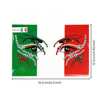 Global Football Championship Face Sticker Glittery National Flag Face Gems