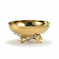 Bowl with Butterfly Base Sculptural Gold Metal Bowl Decorative Pedestal Tray with Gold Base