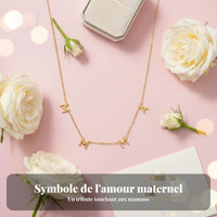 MAMA Letter Necklace Stainless Steel Mom Phrase Necklace Tarnish Resistant