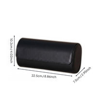Leather Watch Travel Case Removable Pillows Travel Watch Roll Waterproof Accessory Storage for Commuters