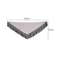 Belly Dance Hip Scarf Lightweight Sequin Fringe Skirt Adjustable Tie for Dancers