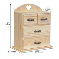 Wood Desk Organizer with Drawers Sturdy Makeup Storage Box Space-Saving