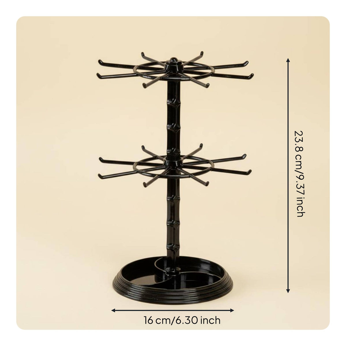 Rotating Jewelry Stand 360° Rotation Rotating Earring Tree Space Saving