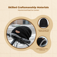 Men's Thick Knit Cuffed Winter Beanie, Black