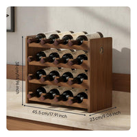 Freestanding Wine Organizer Easy Assembly Countertop Bottle Display Solid Wood