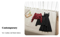 2 Pieces Red Sweater and Dress Set Autumn Design Sweater and Skirt Set