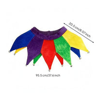 Fool Shoulder Cape Multicolor Tinkling Bell Bright Colors Costume Accessory
