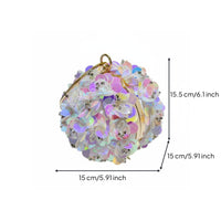 Round Floral Evening Clutch Eye-Catching Fashion Accessory Lightweight for Women
