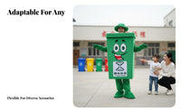 Comfortable Trash Can Mascot Costume Lightweight Garbage Can Cartoon Outfit Easy to Wear Waste Sorting Mascot Suit Breathable Material for Children, Educators, Educational Activities, Promotional Events, Accessible Ing Ceremonies, Halloween