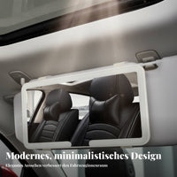 LED Car Vanity Mirror Built-in Battery Lighted Car Makeup Mirror for Commuters