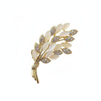 Rhinestone Suit Pin Tiger's Eye Stone Crystal Brooch Pin Fashionable