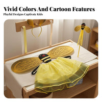 Adorable Design Costume Set Shiny Details Bee Costume Set Striped Pattern for Girls, Adults, Themed Parties, Carnival, Cosplay Events
