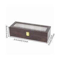 Watch Organizer Box Gold-Tone Clasp Wooden Watch Box White Lined