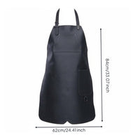 Waterproof Barber Apron With Pockets PU Leather Apron Vintage Design