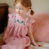 Embroidered Summer Dress Sweet Design Sundress Sleeveless for Outing