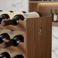 Freestanding Wine Organizer Easy Assembly Countertop Bottle Display Solid Wood