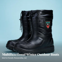 Lightweight EVA Cold Weather Boots Wear Resistant Fleece Lined Winter Boots Cushioned Comfort for Fishermen, Workers