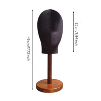 Mannequin Head with Wooden Base Countertop Head Mannequin Sturdy Hat Display Stand for Boutique Owners, Milliners