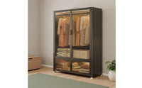 Adjustable Metal Wardrobe Easy to Clean Metal Storage Locker Clothing Organizer Attractive Doors Bedroom Furniture for Children
