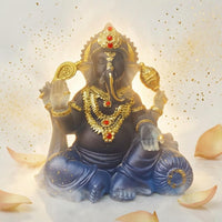 Thai Ganesha Statue Gilded Finish Accents Elephant God Statue Artisanal