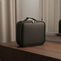 Portable Makeup Box with Light Water-Resistant Makeup Train Case with LED Mirror
