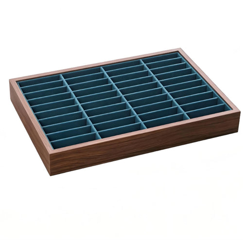 40-Slot Bracelet Tray Walnut Finish Bracelet Organizer Tray Organized Storage