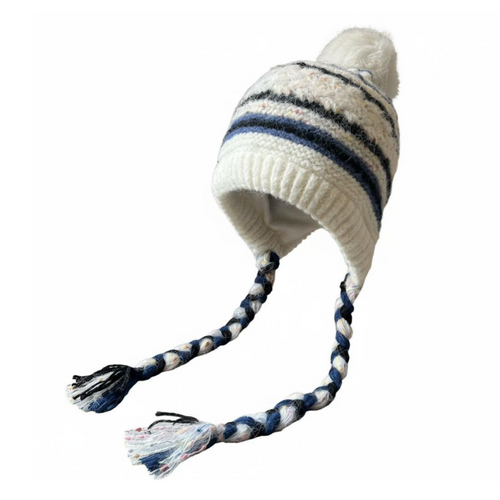 Winter Knit Hat Fleece Lined Warm Tassel Women