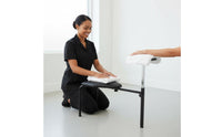 Pedicure Bench Chair Built-in Footrest Nail Salon Chair Trim Adjustable Salon Stool