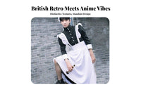feline headpiece Maid Dress Black and pale Design doll-like fashion Maid Dress Set for Women, Teens