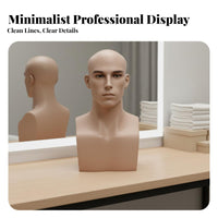 Realistic Male Head Model Long-Lasting Fiberglass Construction