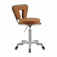 Height Adjustable Salon Chair Central Cutout Swivel Salon Chair Caster Wheels for Hair Stylists