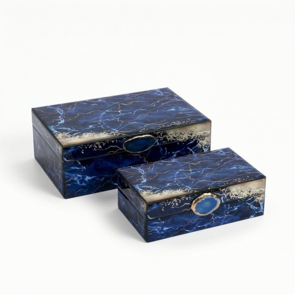 2 Pieces Jewelry Box with Hinged Lid Soft Display Case Long-Lasting for Vanity
