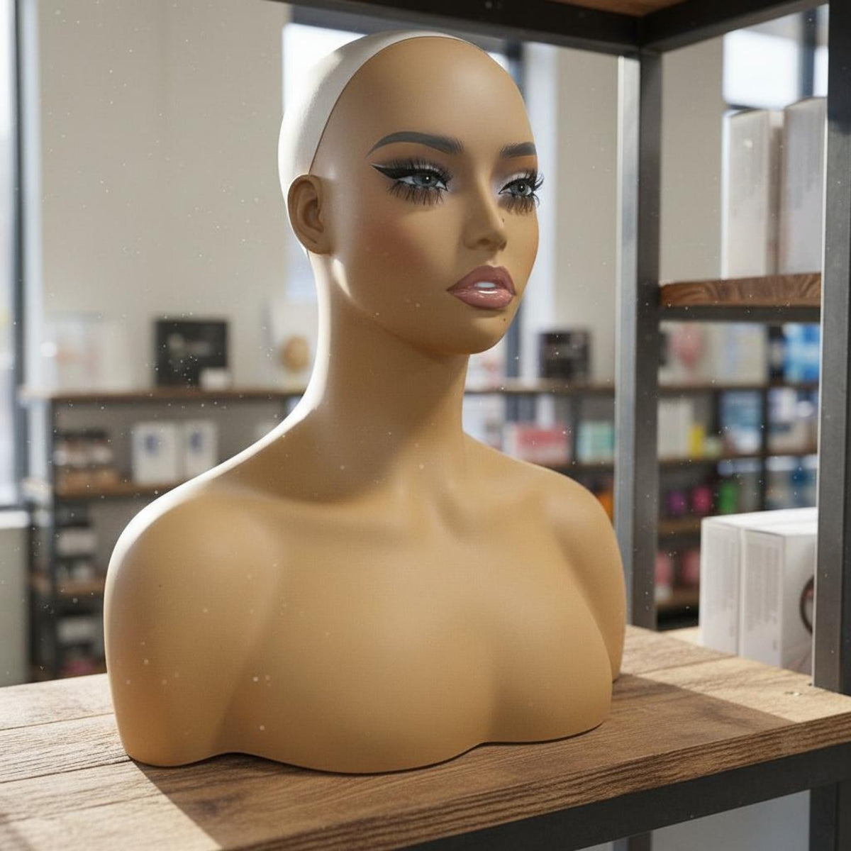 Shoulder Mannequin Bust with Shoulders Female Mannequin Head Female Hairpiece Stand Salon Owners