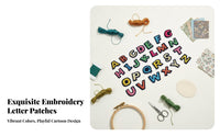 Decorative Embroidered Letter Applique Versatile Embroidered A-Z Letters for Crafters, Students, School Uniforms, Backpacks, Hats