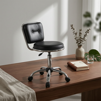 Height Adjustable Salon Chair Central Cutout Swivel Salon Chair Caster Wheels for Hair Stylists