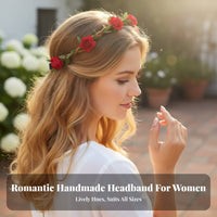 Elastic Floral Headband, Handmade Flower Hairpiece for Ladies, Beach Holiday, Wedding, Party