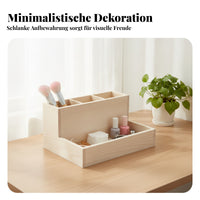 Wood Desktop Organizer Slanted Design Desk Storage Non Slip Pads