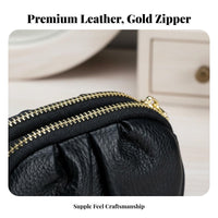 Pleated Coin Purse Small Size Mini Change Wallet Double Fastener Pouch Multi-Functional Zip Coin Pouch Minimalist Design