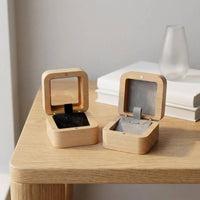 Beech Wood Jewelry Box Long-Lasting Small Square Jewelry Box Elegant
