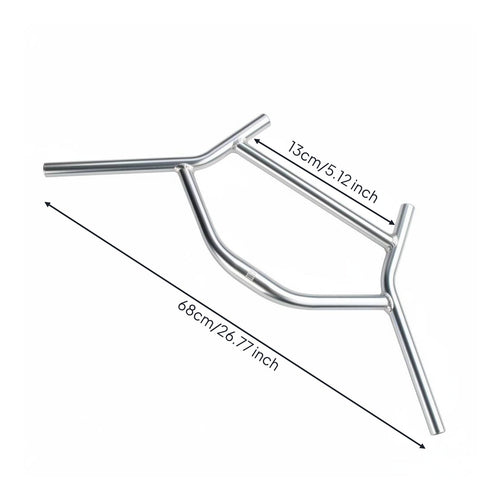 Anodized Silver Bike Handlebar Sturdy Aluminum Alloy Handlebar Replacement Part