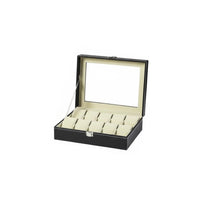 Leather Watch Storage Box Individual Compartments Watch Collector Case Men's Jewelry Organizer Metal Clasp Removable Pillows